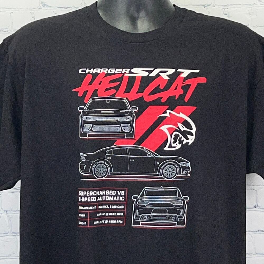 Dodge Charger SRT Hellcat T Shirt XL X-Large Black FSG Freedom Street Garage Tee